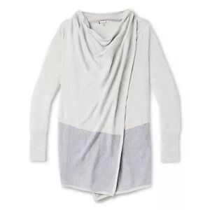 SmartWool Edgewood Wrap Sweater Cardigan in Heather Gray Ash M